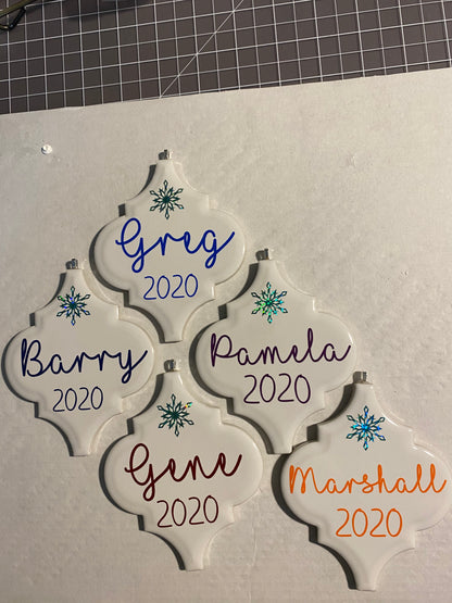 Personalized Arabesque tile ornament